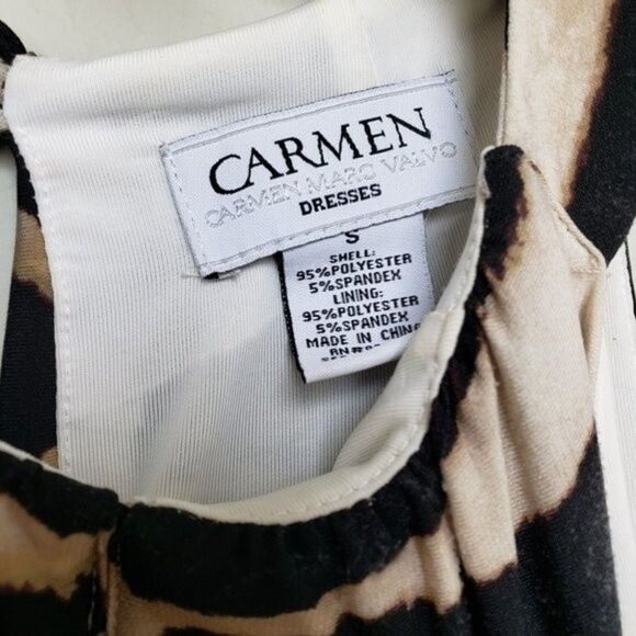 Carmen Marc Valvo Animal Print Evening Maxi Dress Size Small - Picture 4 of 10